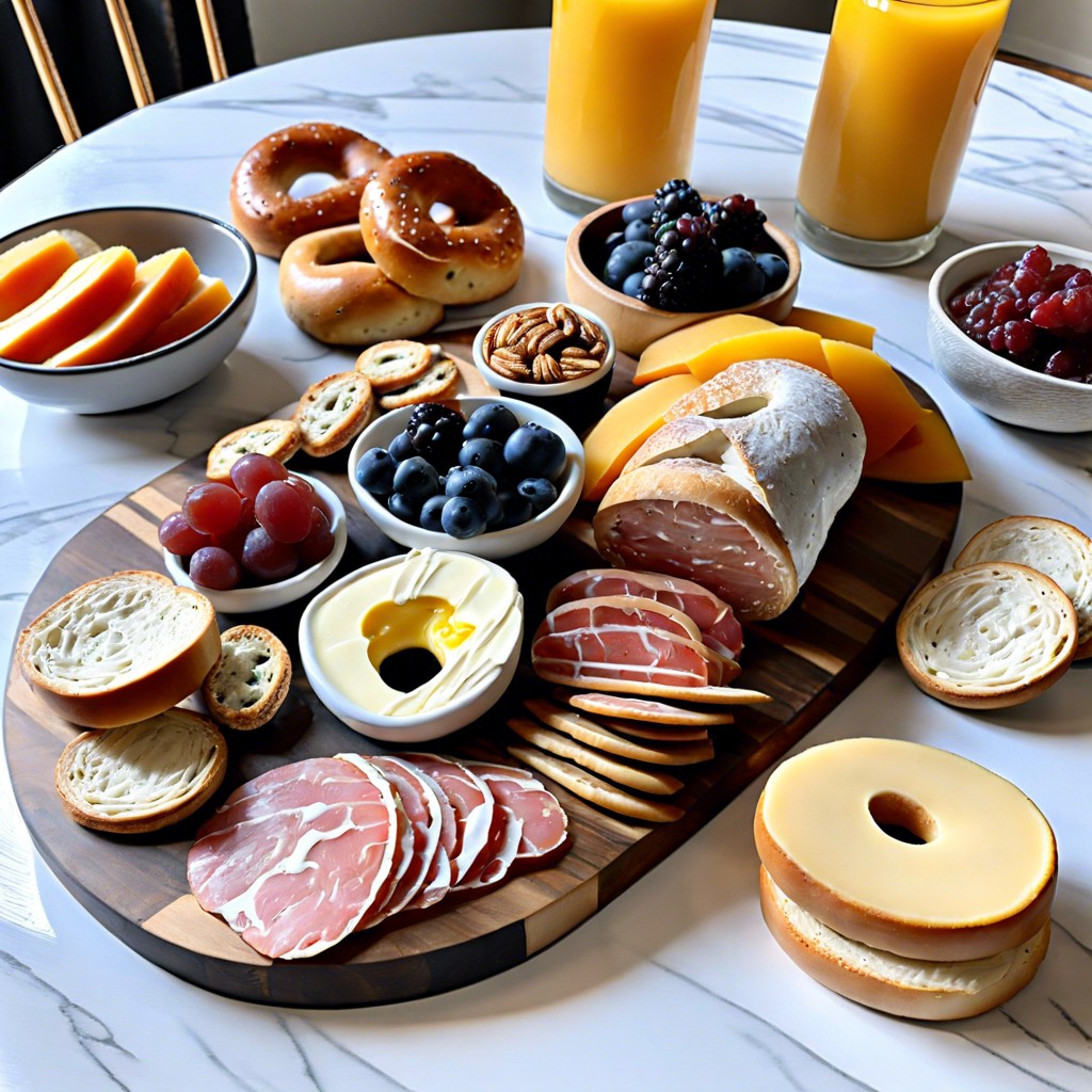 assorted bagel halves