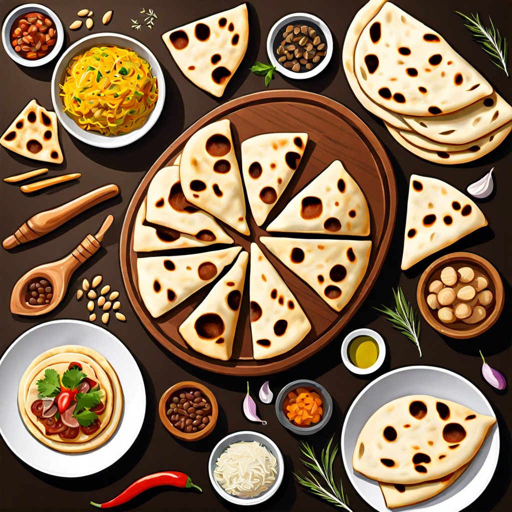 assorted naan pieces