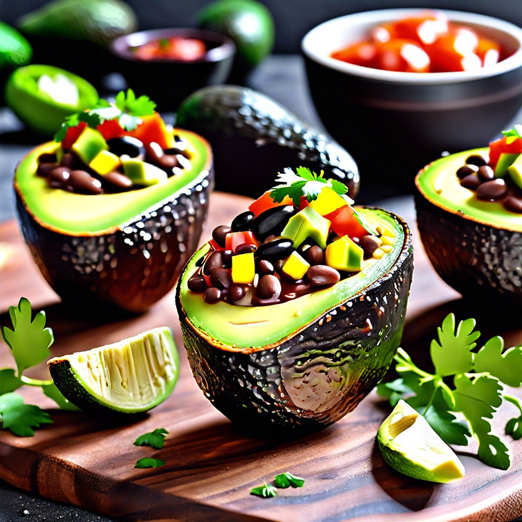 avocado and black bean salsa cups