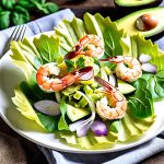 avocado and shrimp salad on endive leaves