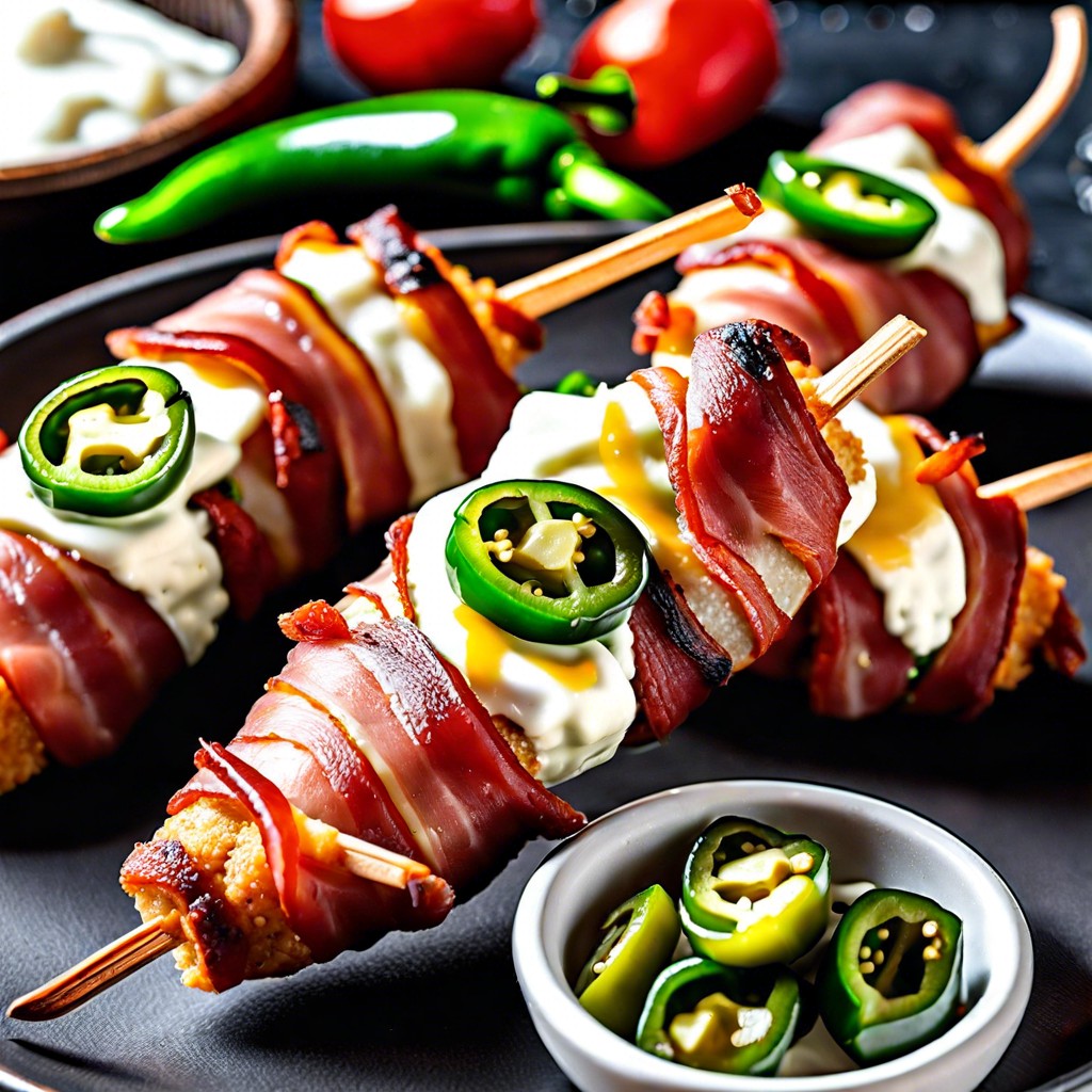 bacon wrapped cream cheese jalapeno poppers