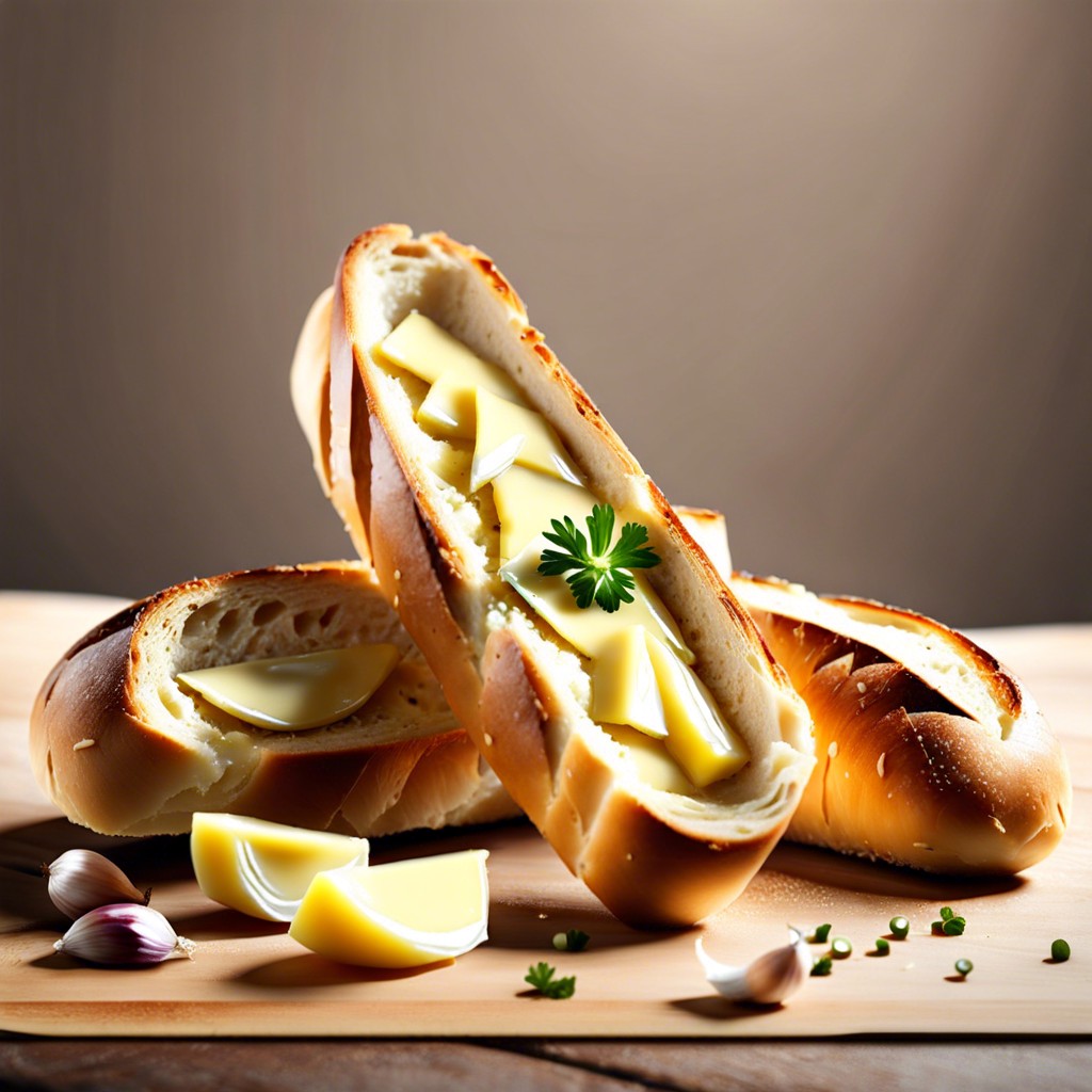 baguette slices with garlic butter