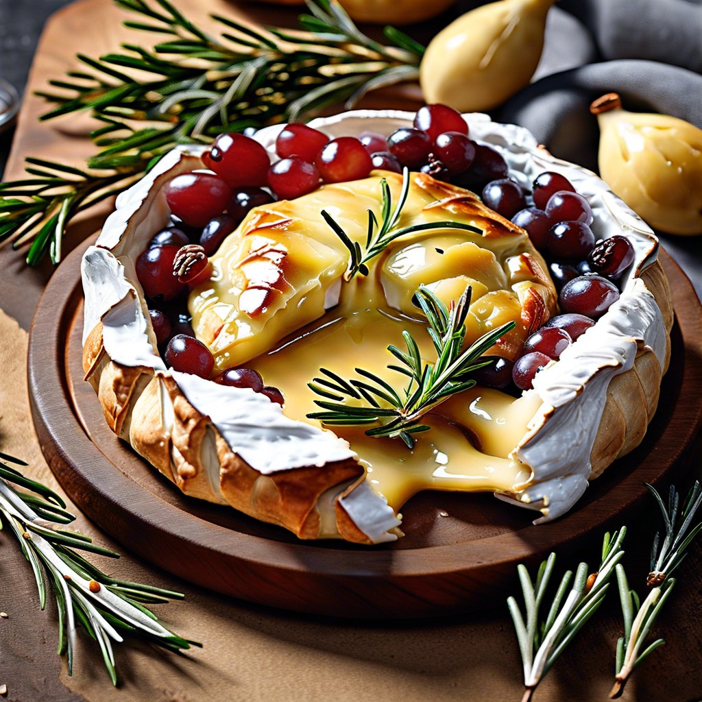 baked brie with rosemary and garlic