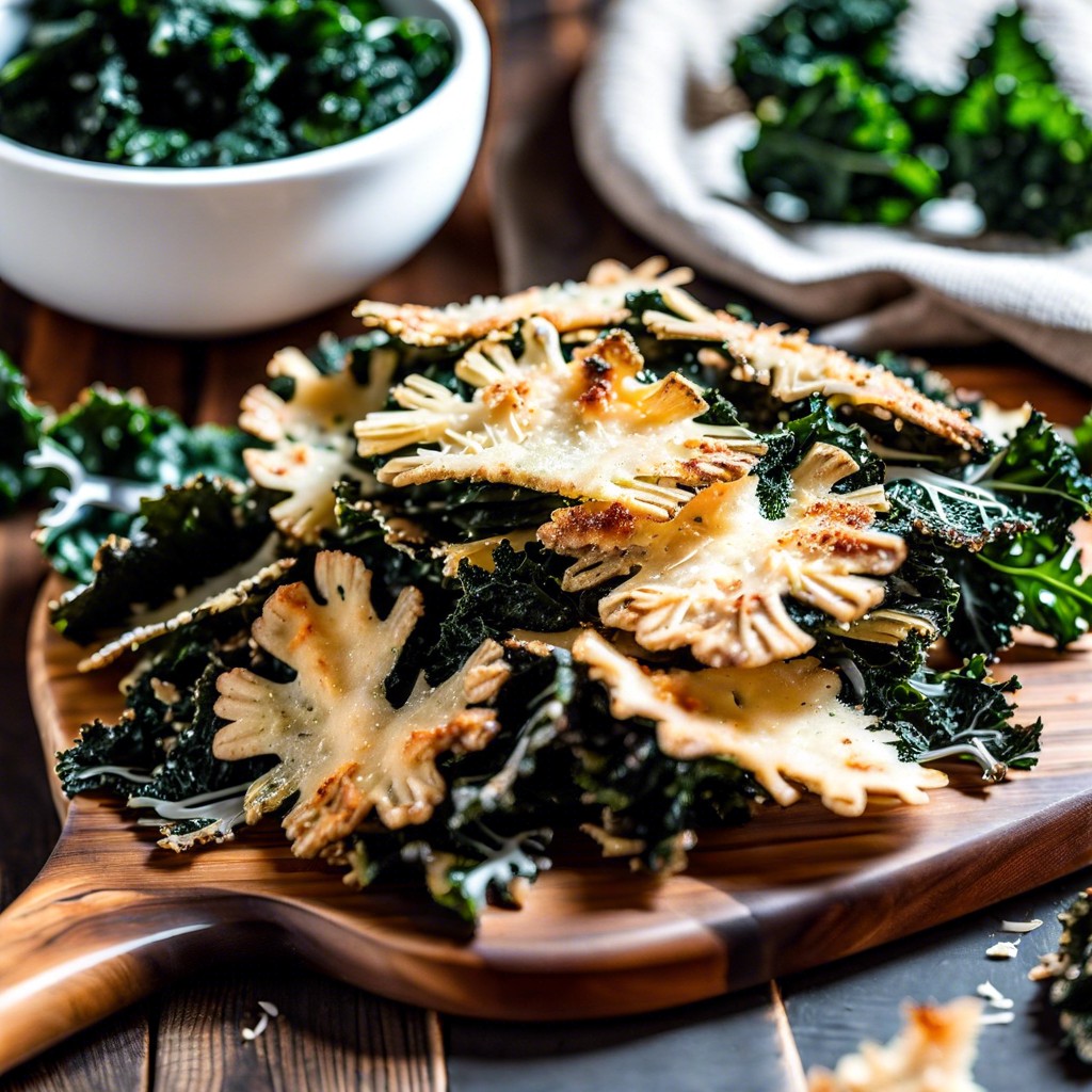 baked kale and parmesan chips
