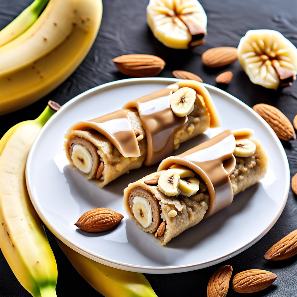 banana and almond butter roll ups