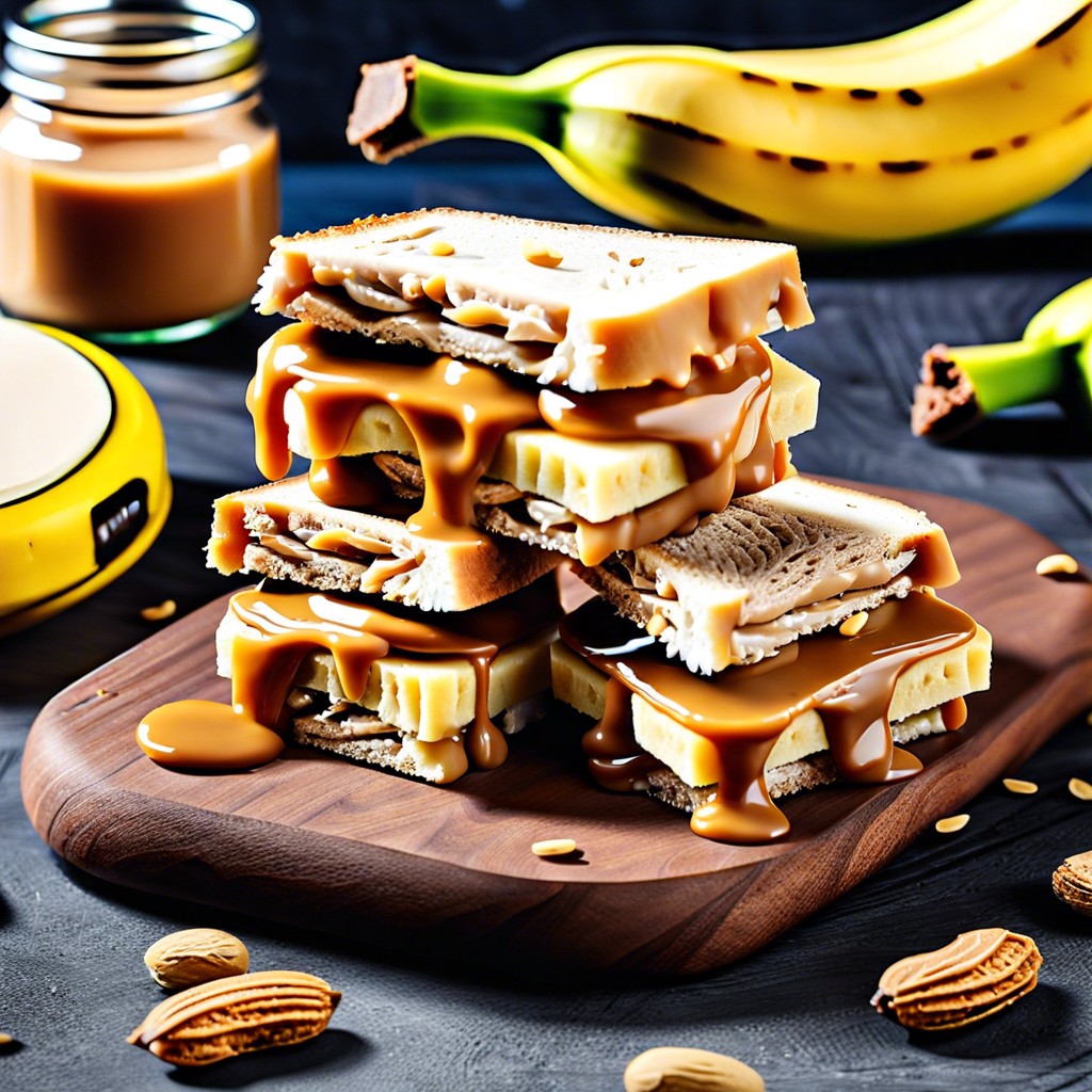 banana and peanut butter mini sandwiches