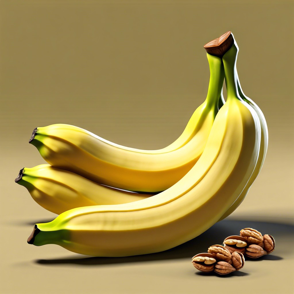 banana with a handful of walnuts