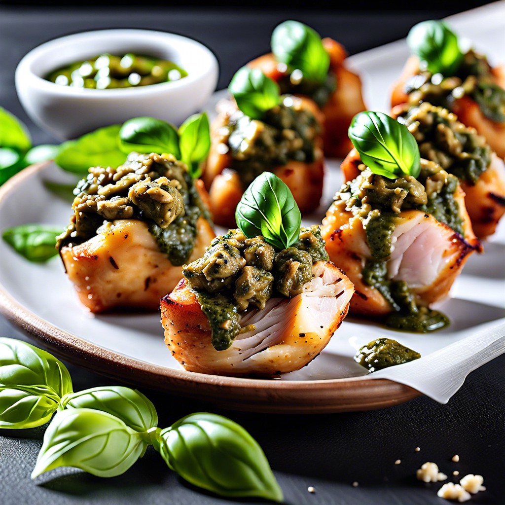 basil pesto chicken bites