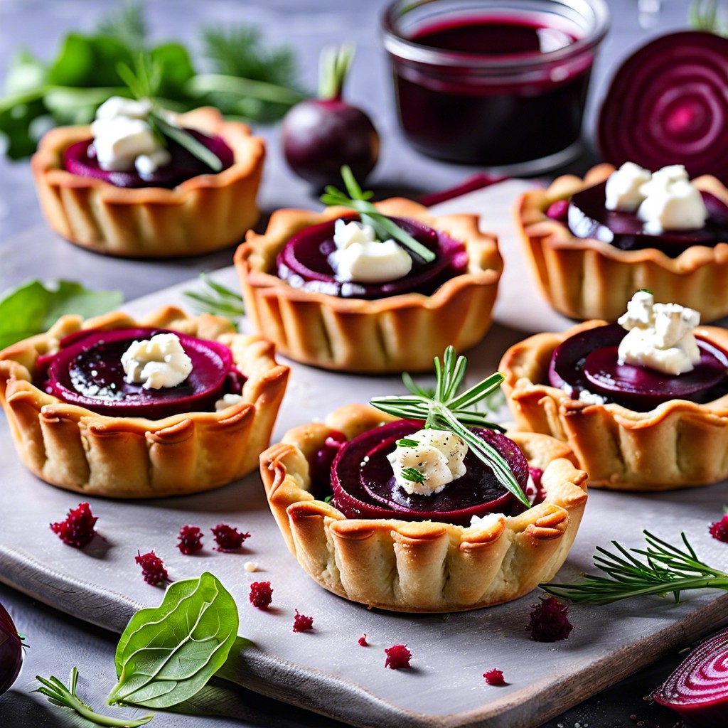 beetroot and feta tartlets