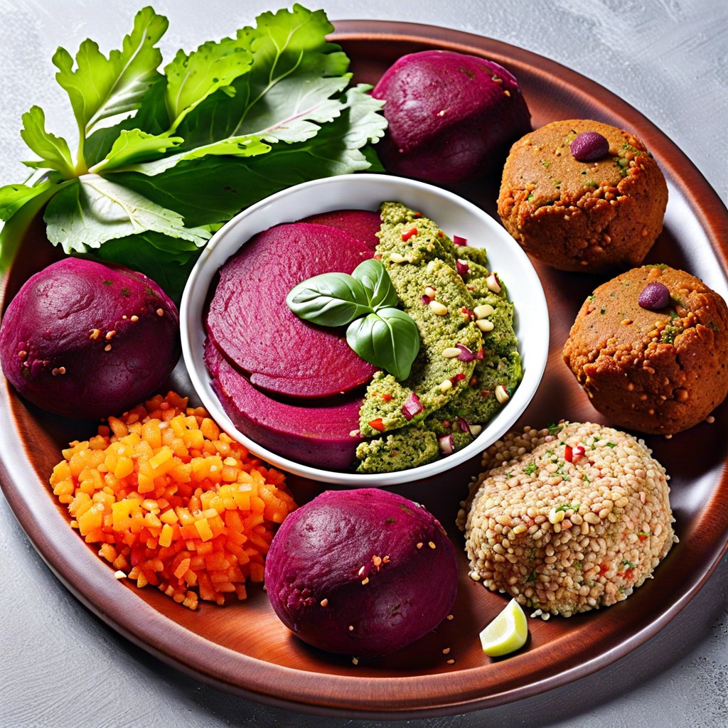 beetroot and quinoa falafels