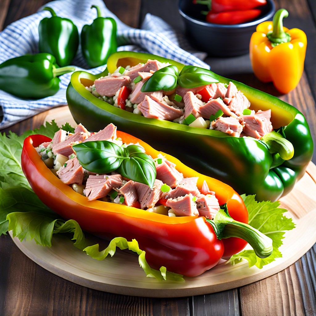 bell pepper boats with tuna or chicken salad