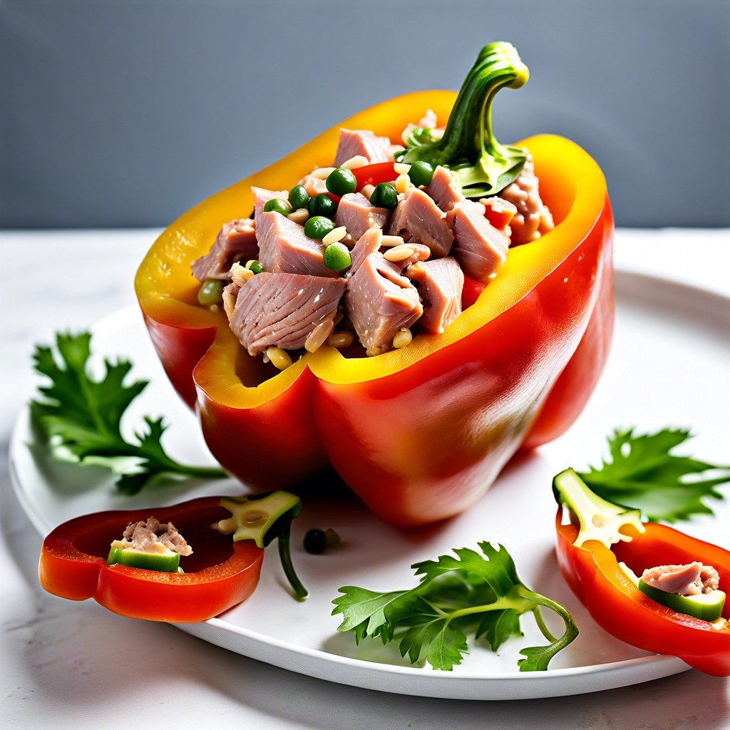 bell pepper with tuna salad