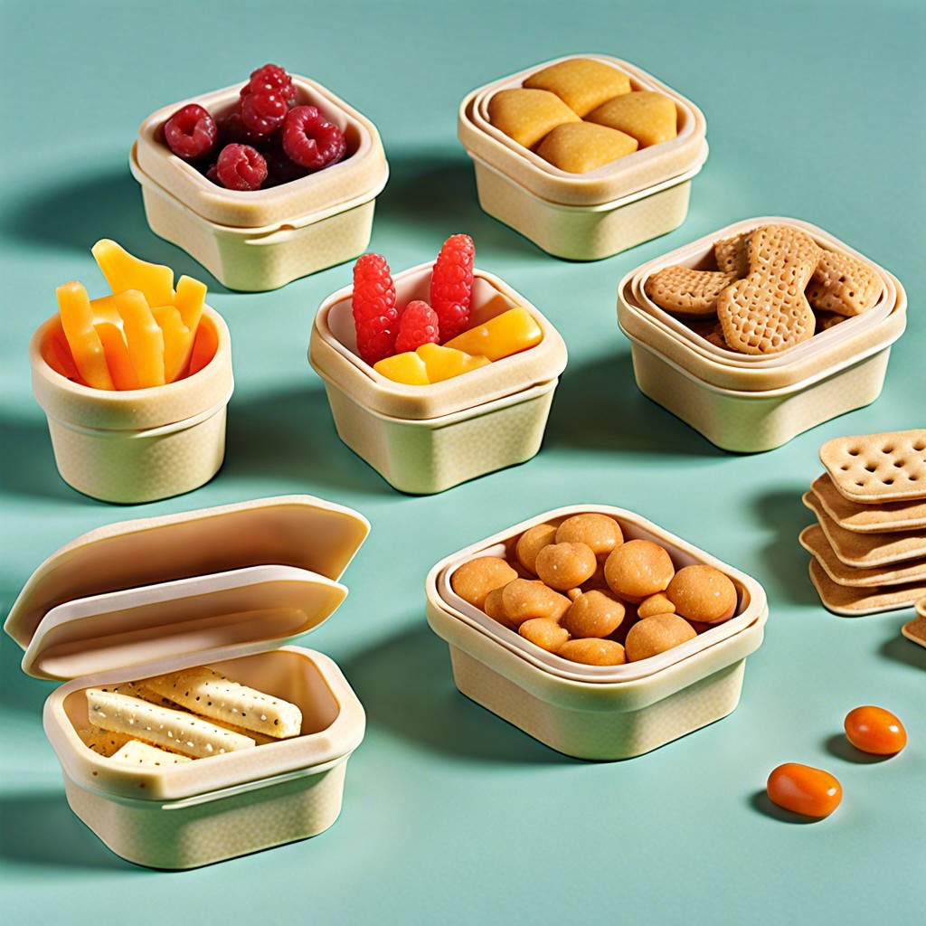 biodegradable cellulose containers shaped like the snack inside