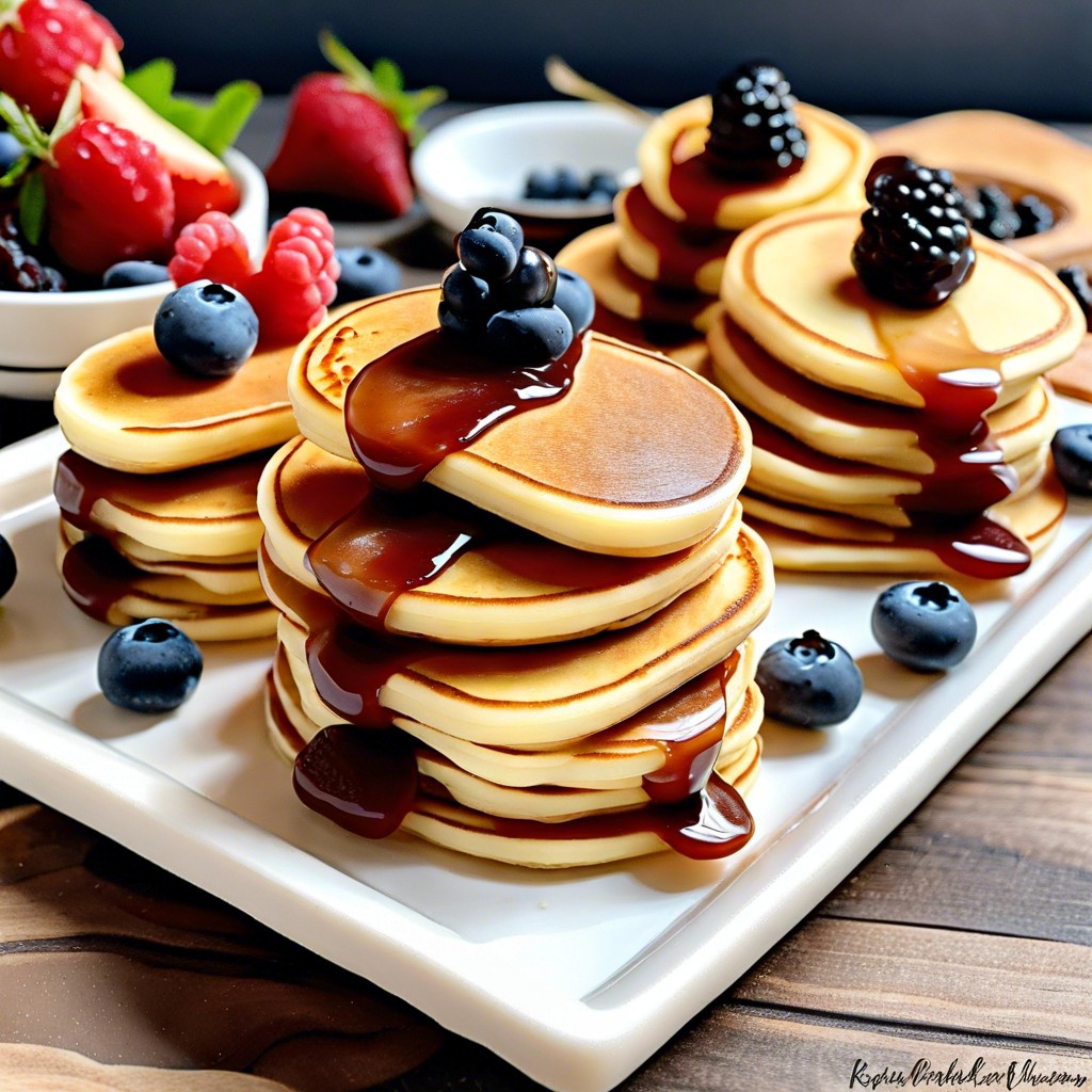 bite sized pancake stacks