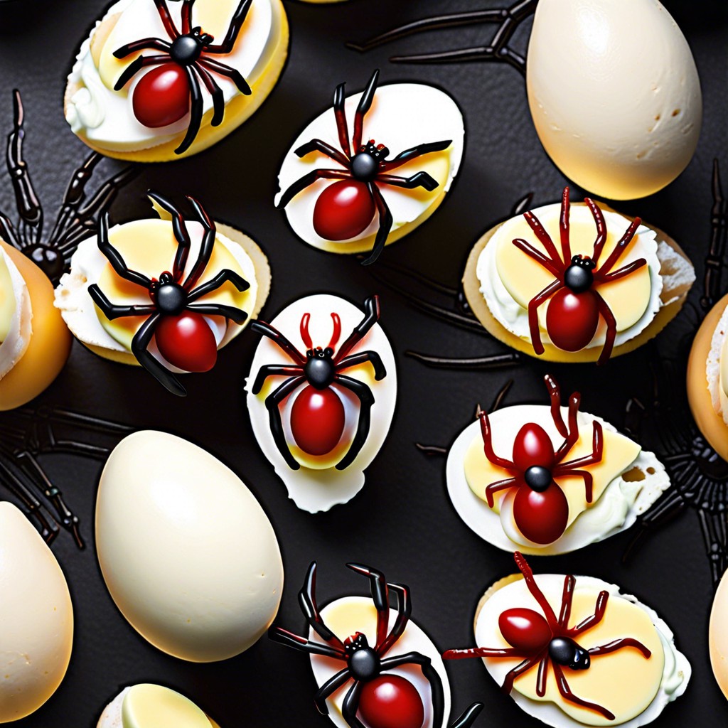 black widow spider deviled eggs