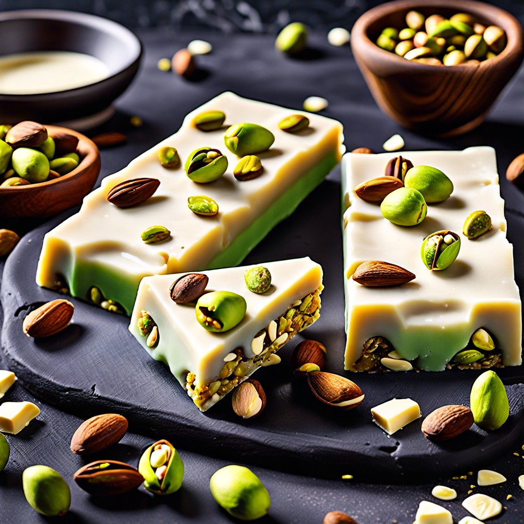 blarney stone bars pistachio and white chocolate squares