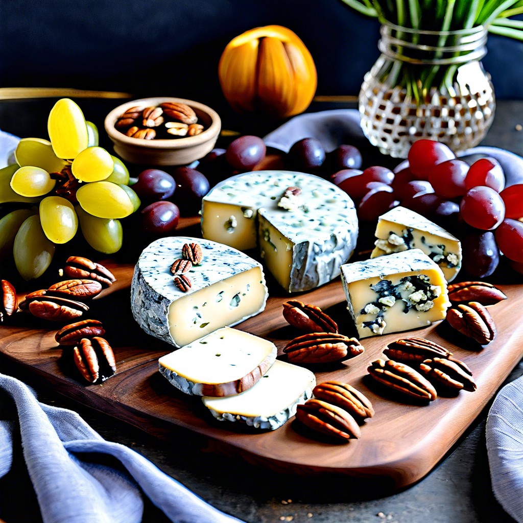 blue cheese with caramelized pecans