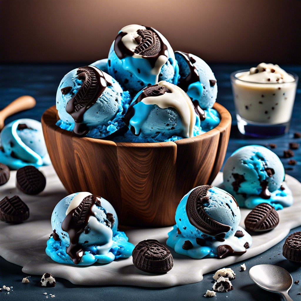 blue cookies and cream ice cream