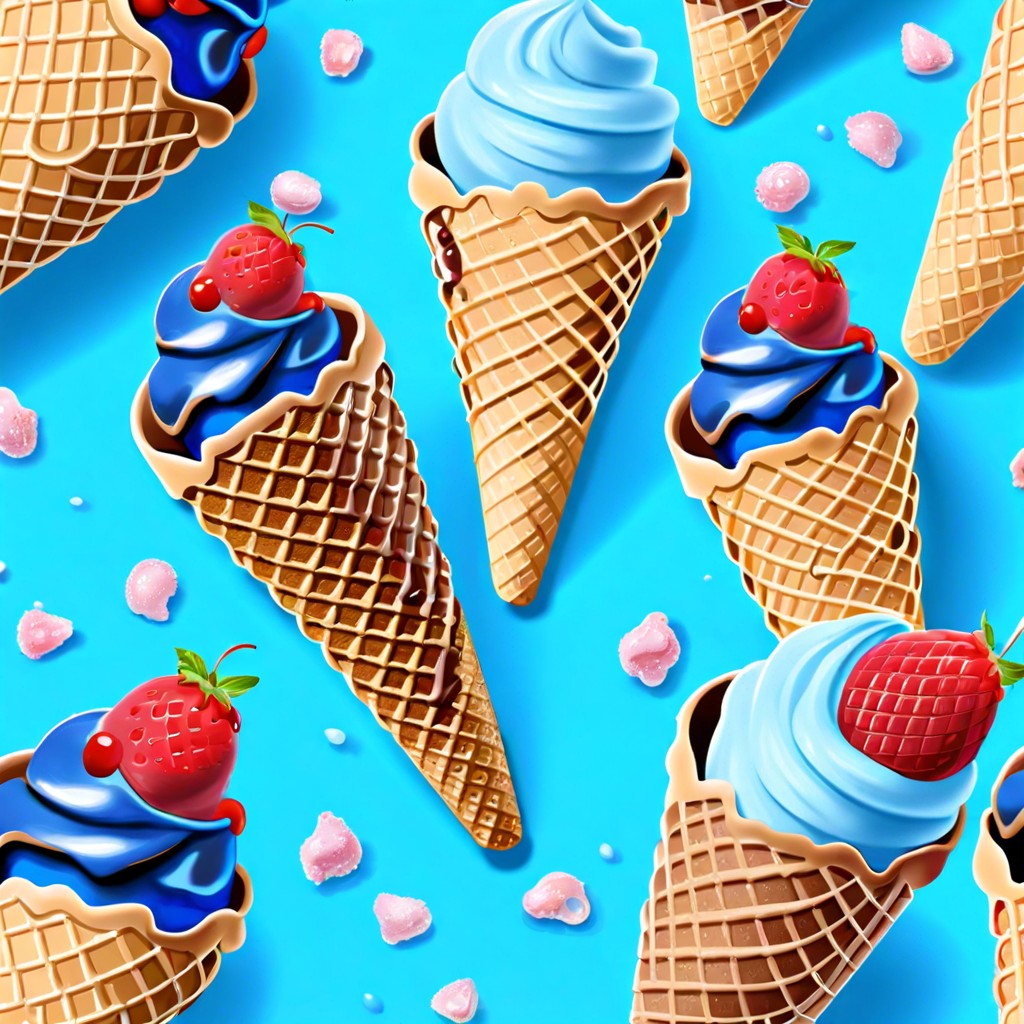 blue ice cream cones