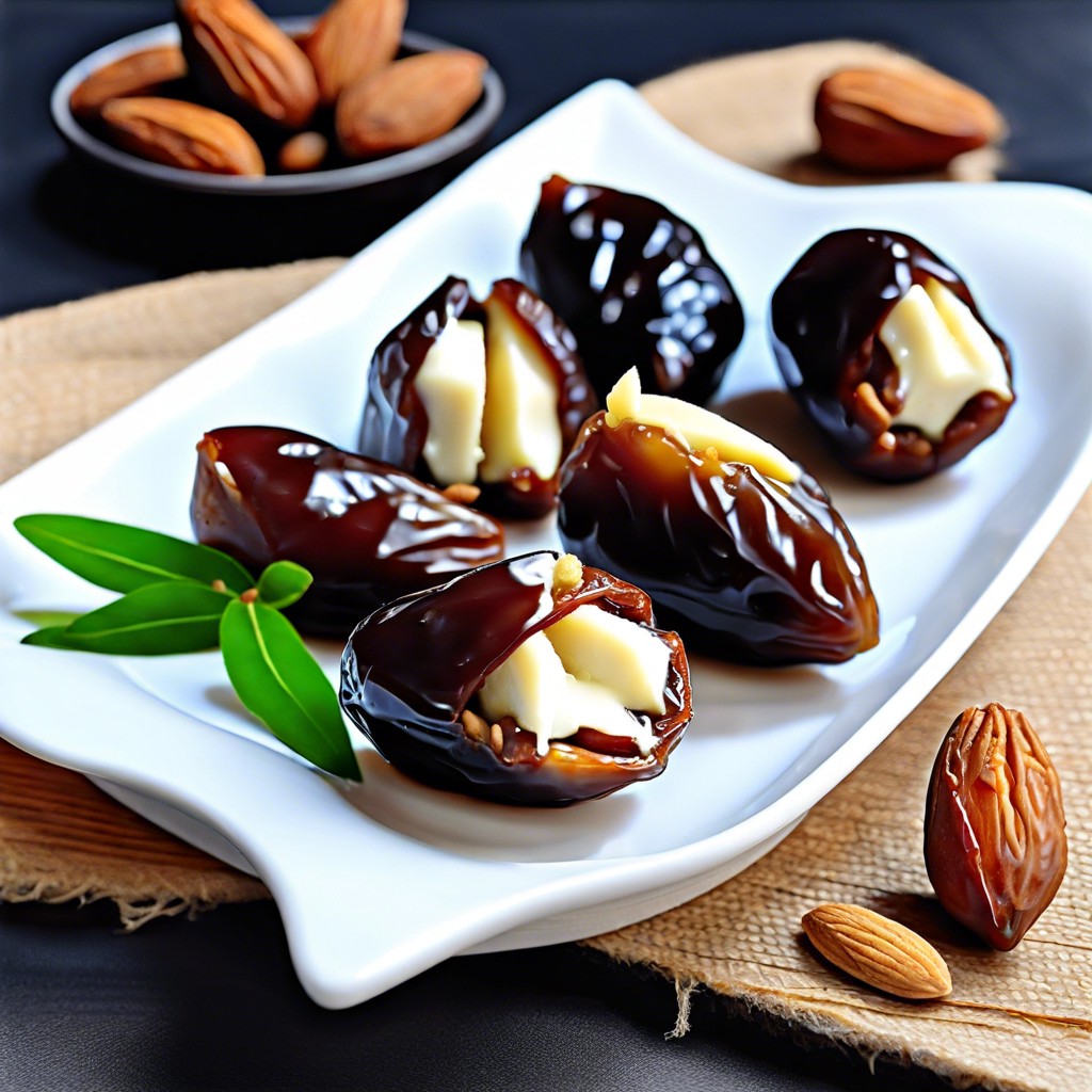 brie and almond stuffed dates