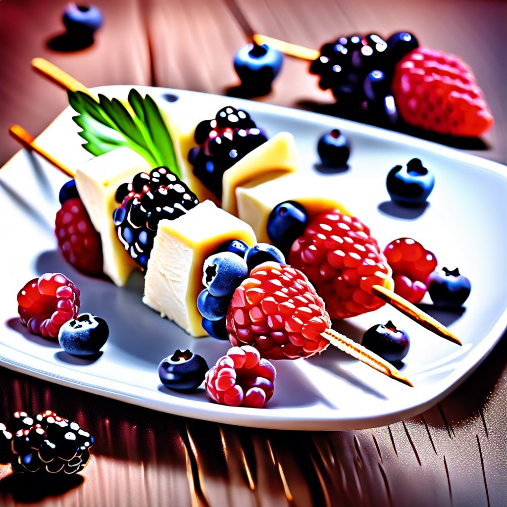 brie and berry skewers