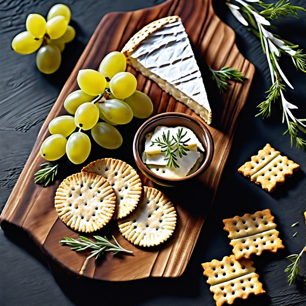 brie and herbed crackers