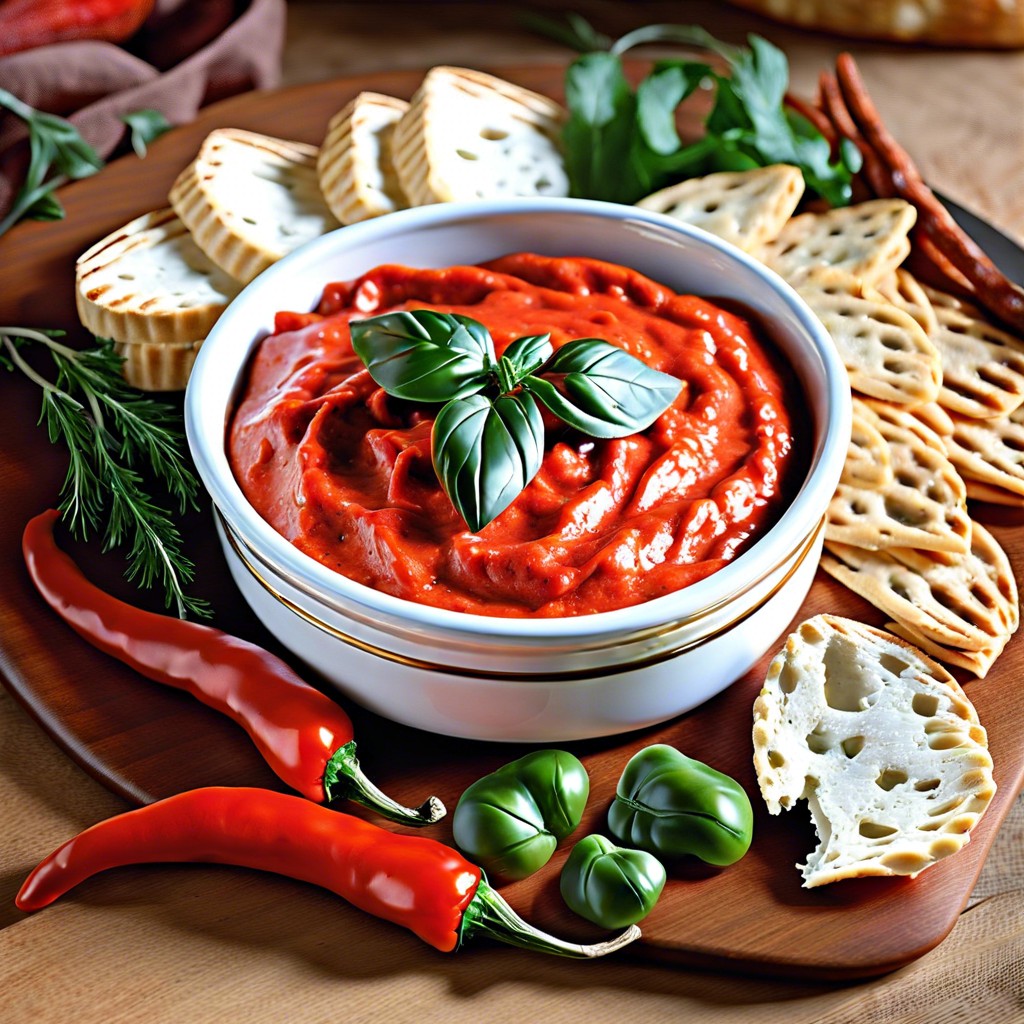 brie and roasted red pepper dip