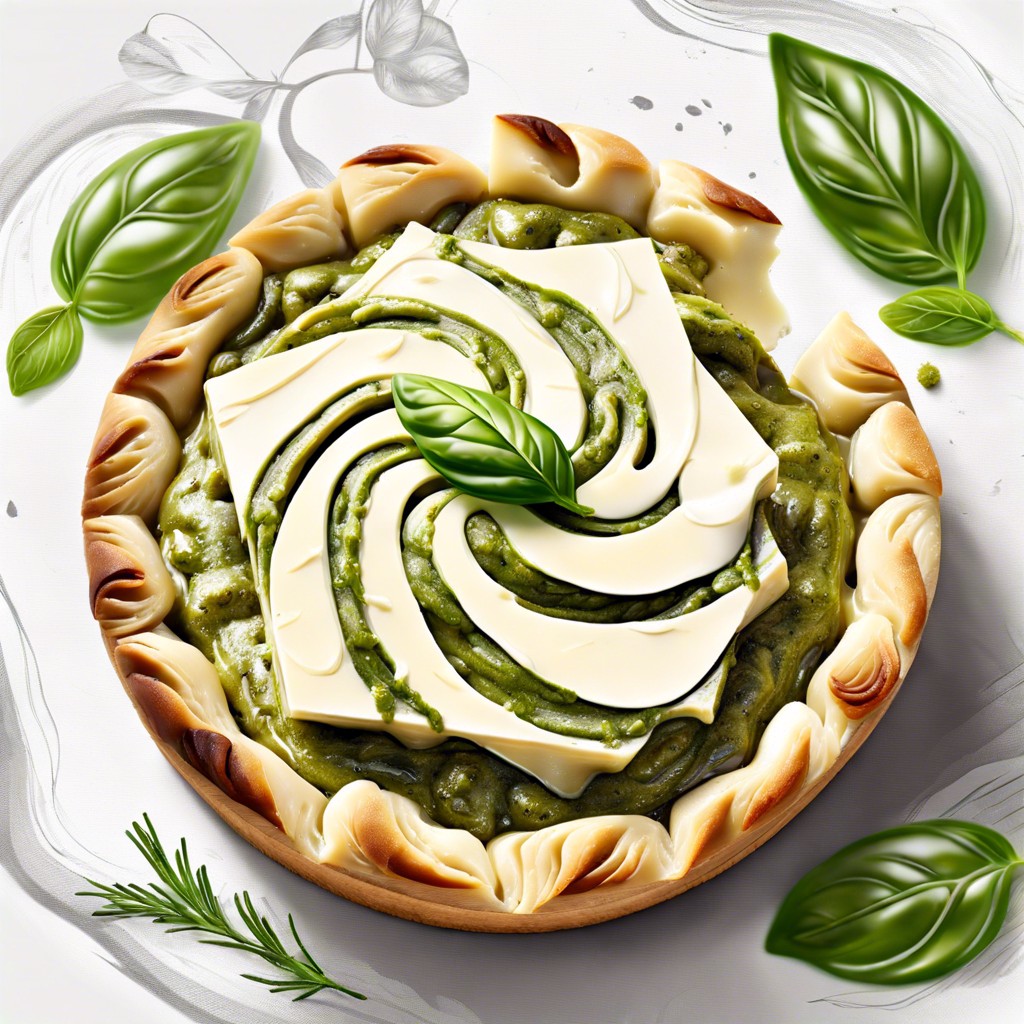 brie with pesto swirl