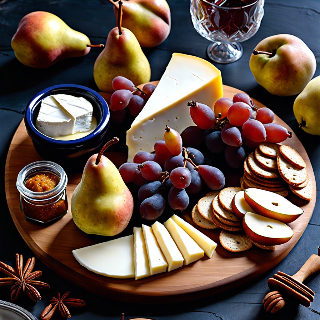 brie with spiced pear slices