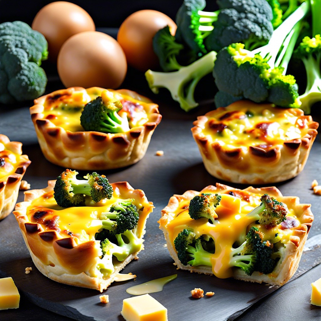 broccoli and cheddar quiche bites