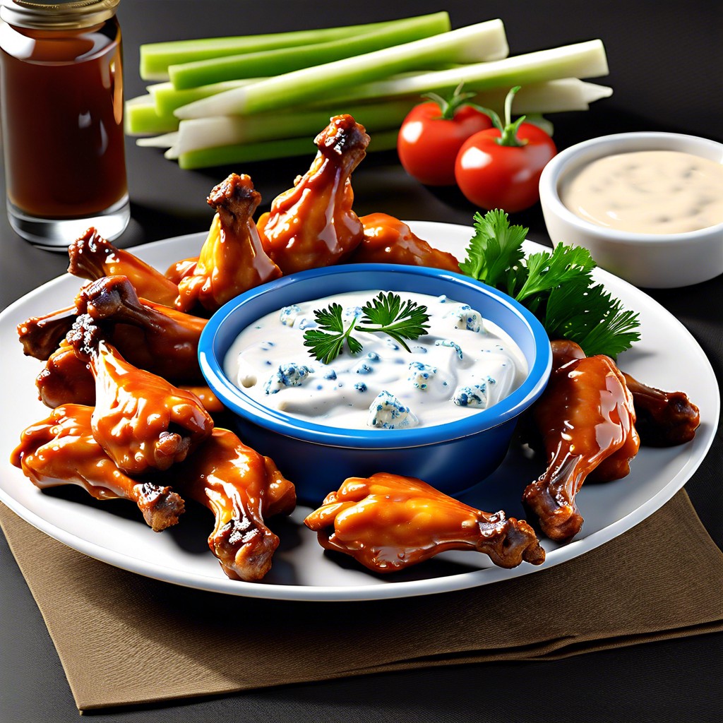 buffalo wings with blue cheese dip