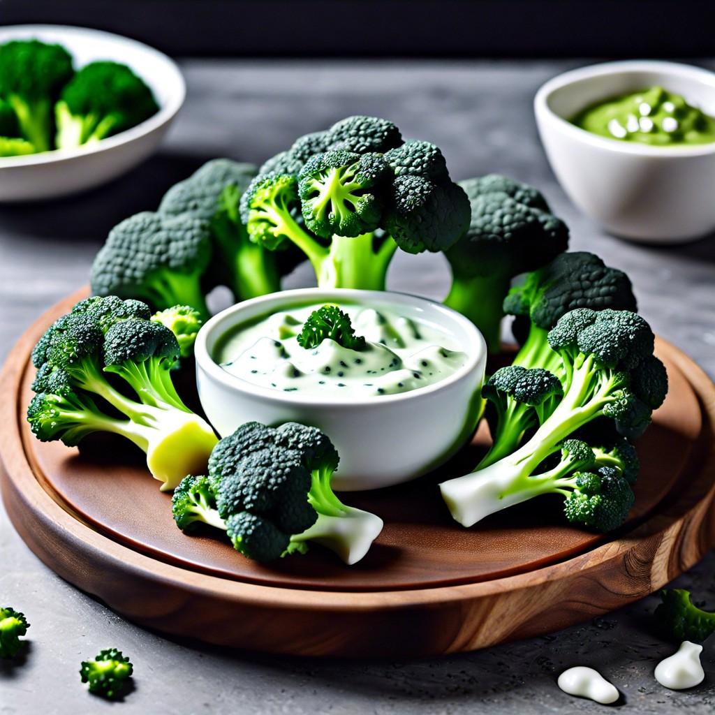 bulbasaur broccoli bites broccoli florets with a yogurt based dip