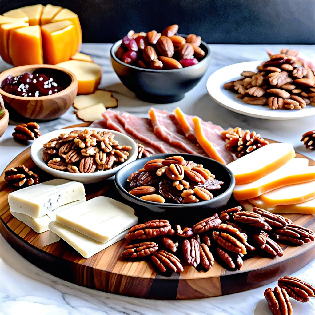 candied pecans and dried cranberries