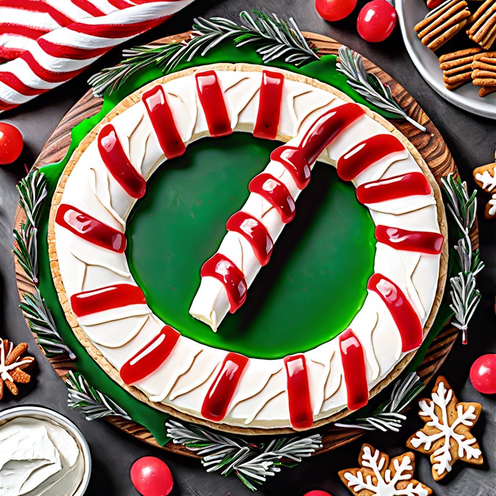 candy cane brie wreath