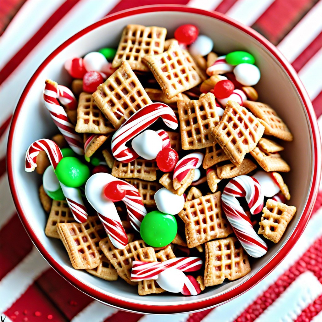 candy cane crunch chex mix