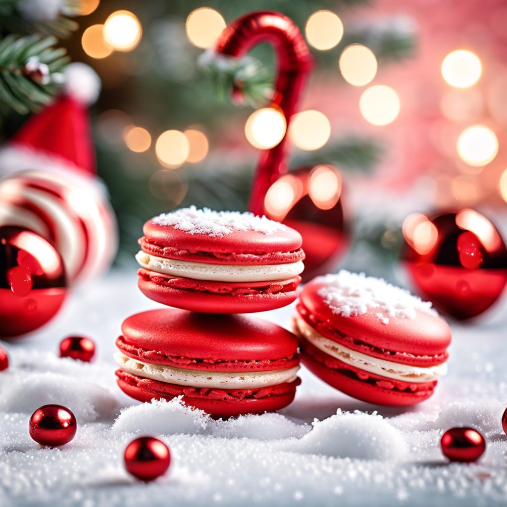 candy cane macarons