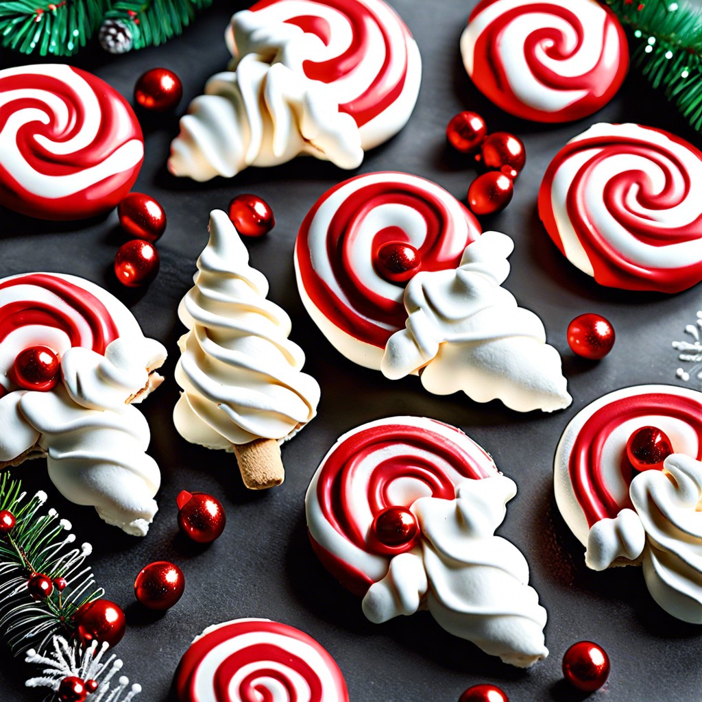 candy cane meringues