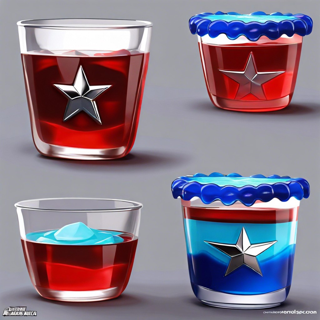 captain america layered jello cups