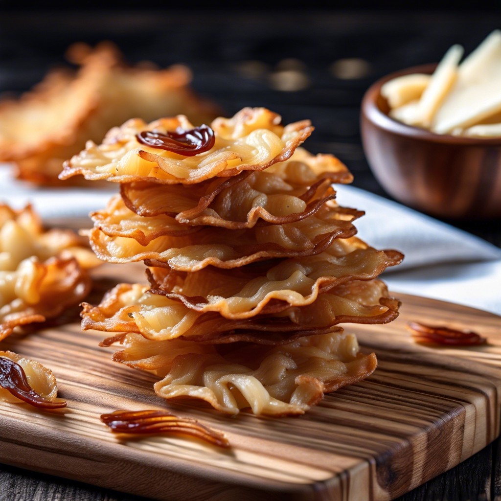 caramelized onion cheese crisps