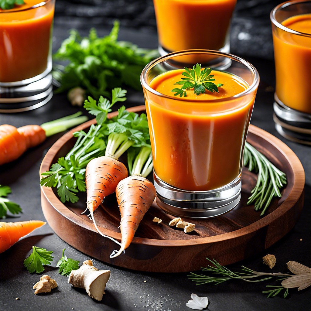 carrot and ginger soup shots