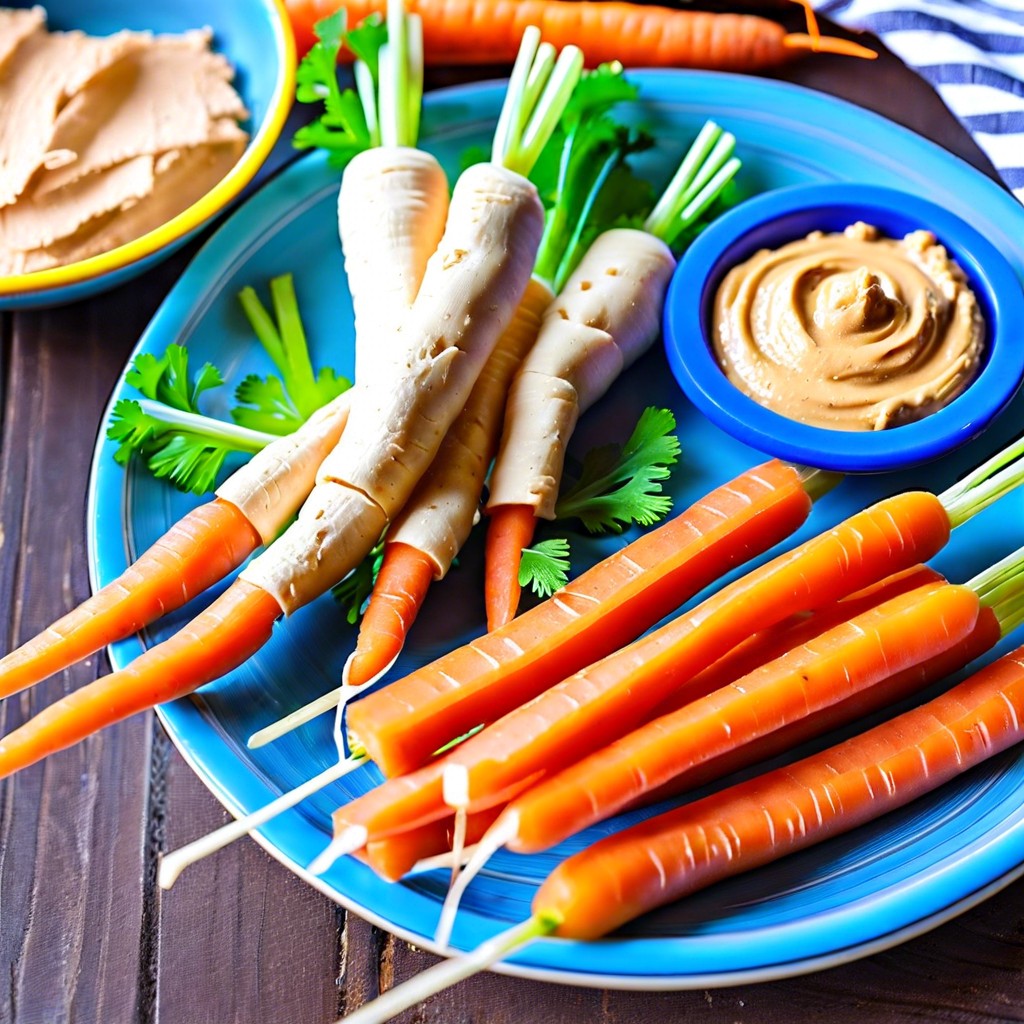 carrot sticks and hummus