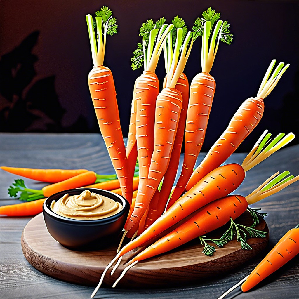 carrot sticks with hummus