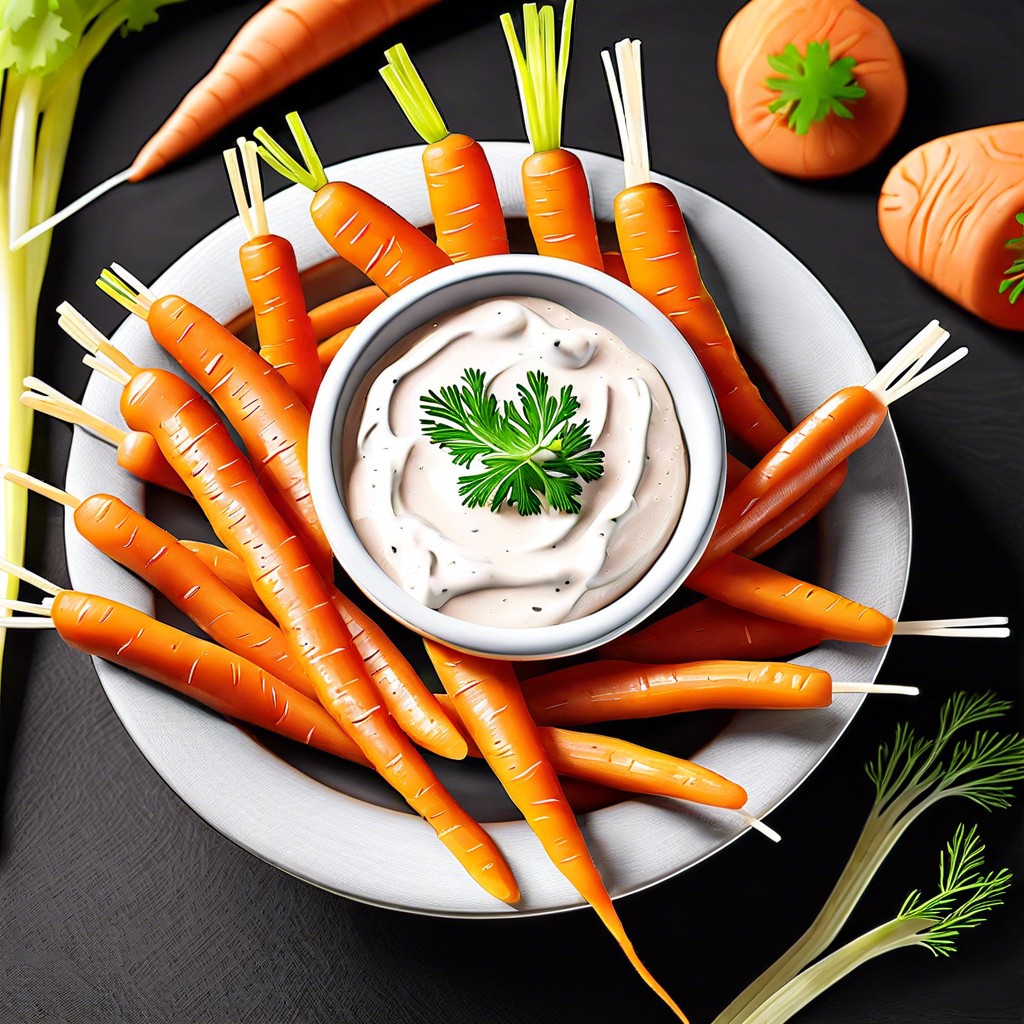 carrot sticks with ranch dip