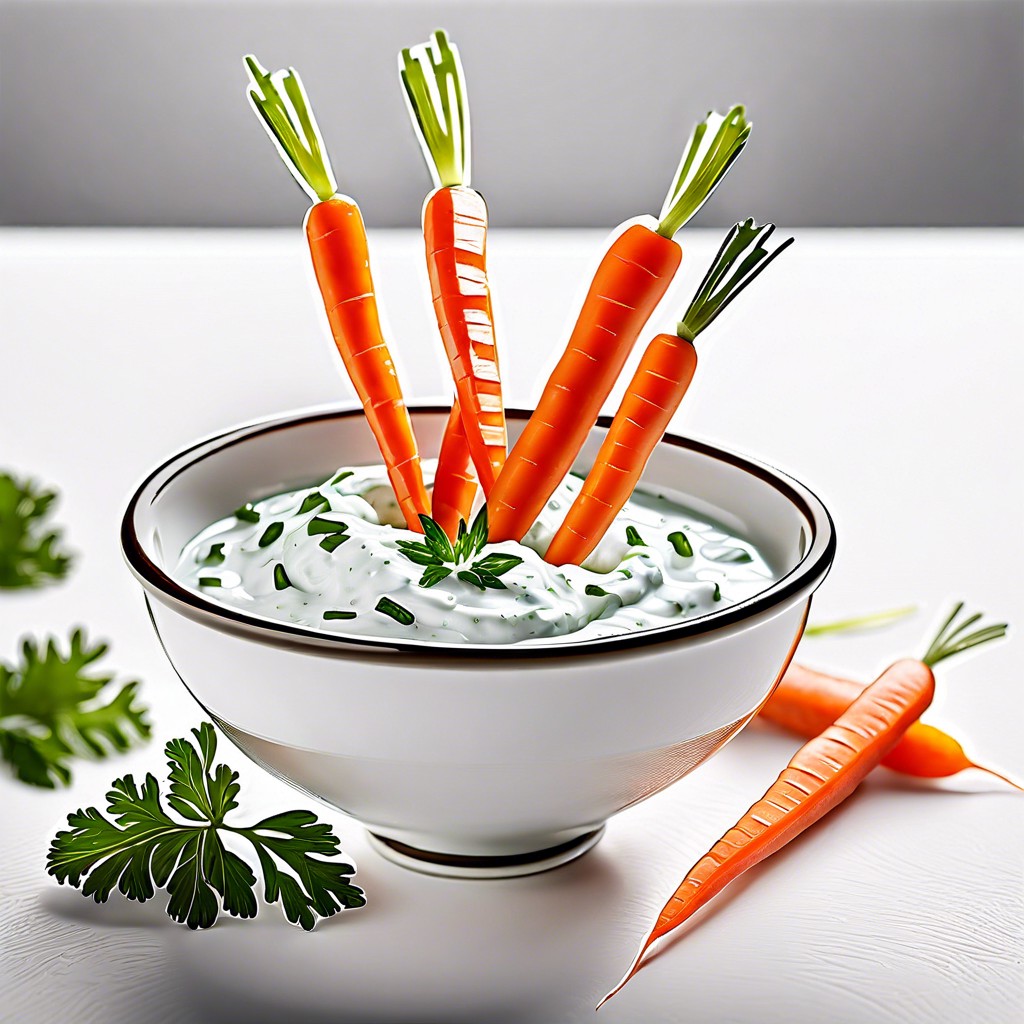 carrot sticks with tzatziki