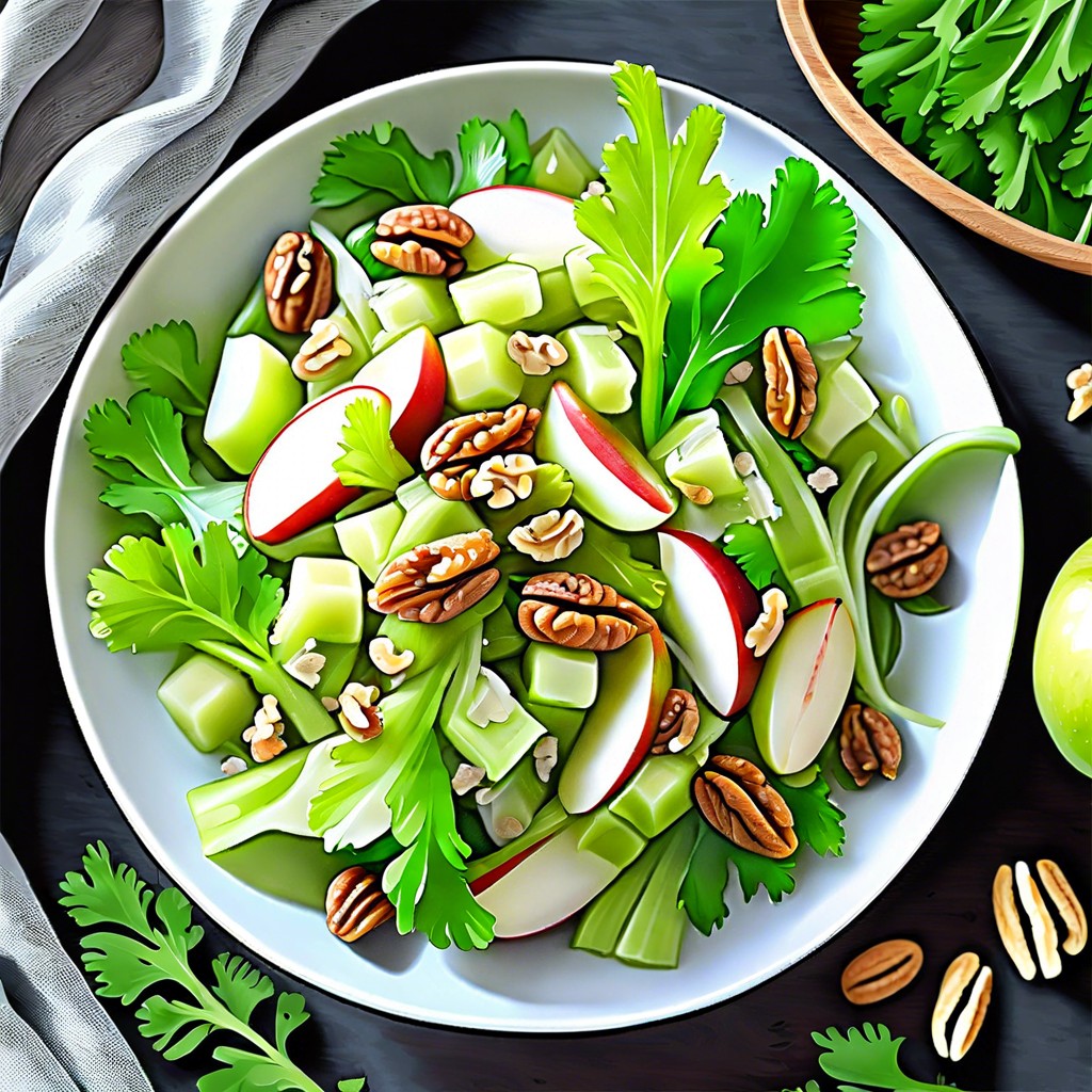 celery salad with apple and walnuts