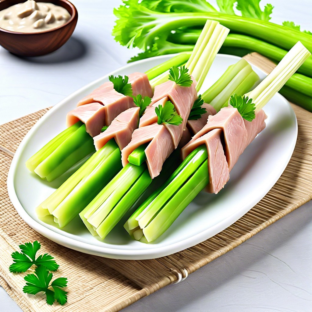 celery sticks filled with tuna salad