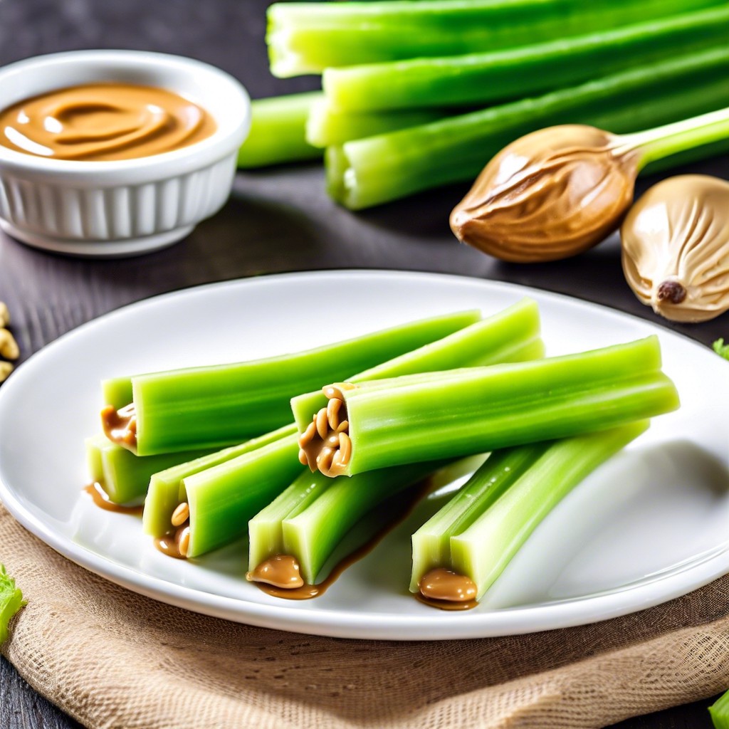 celery sticks with peanut butter