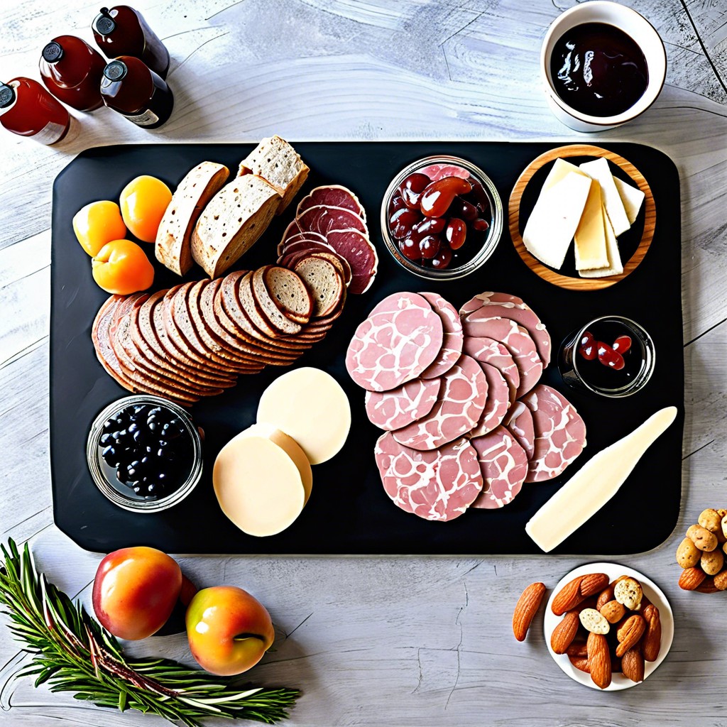 chalkboard platter with written labels