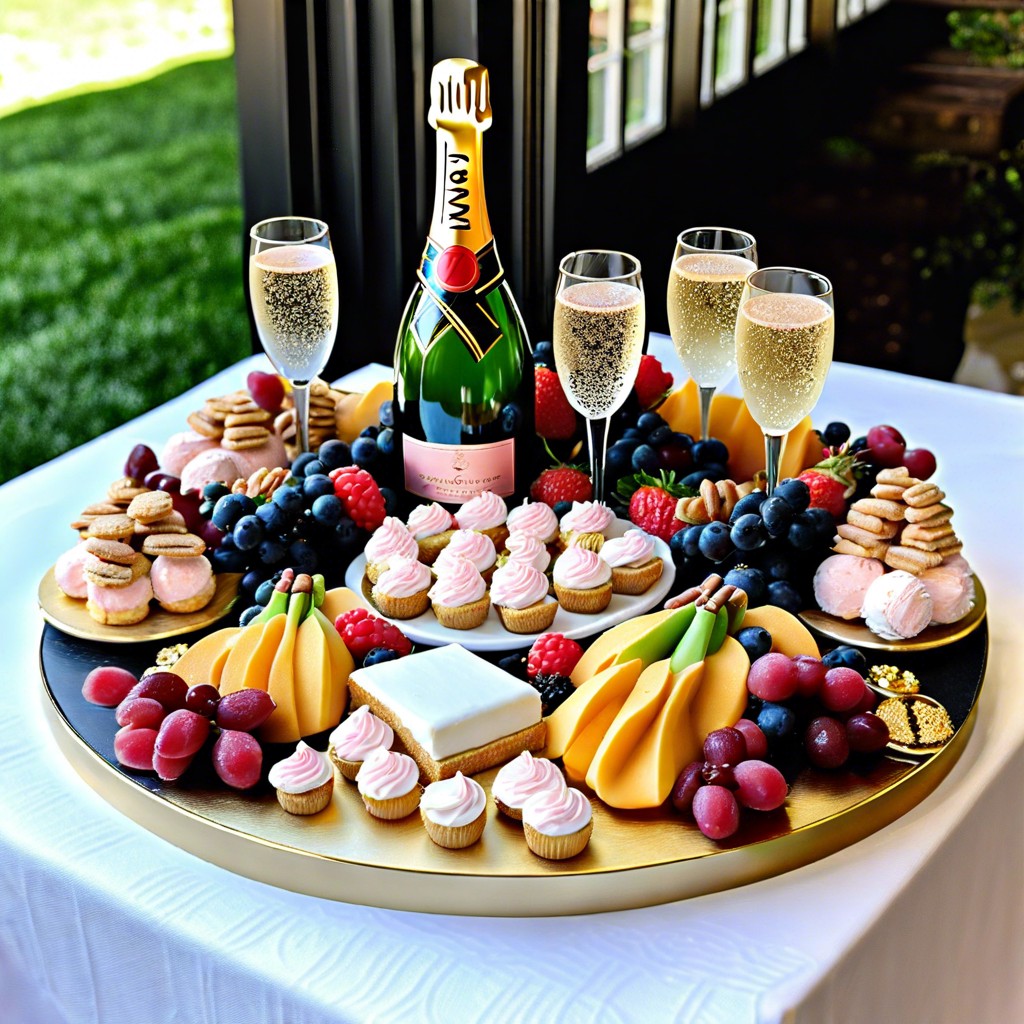 champagne infused treats board