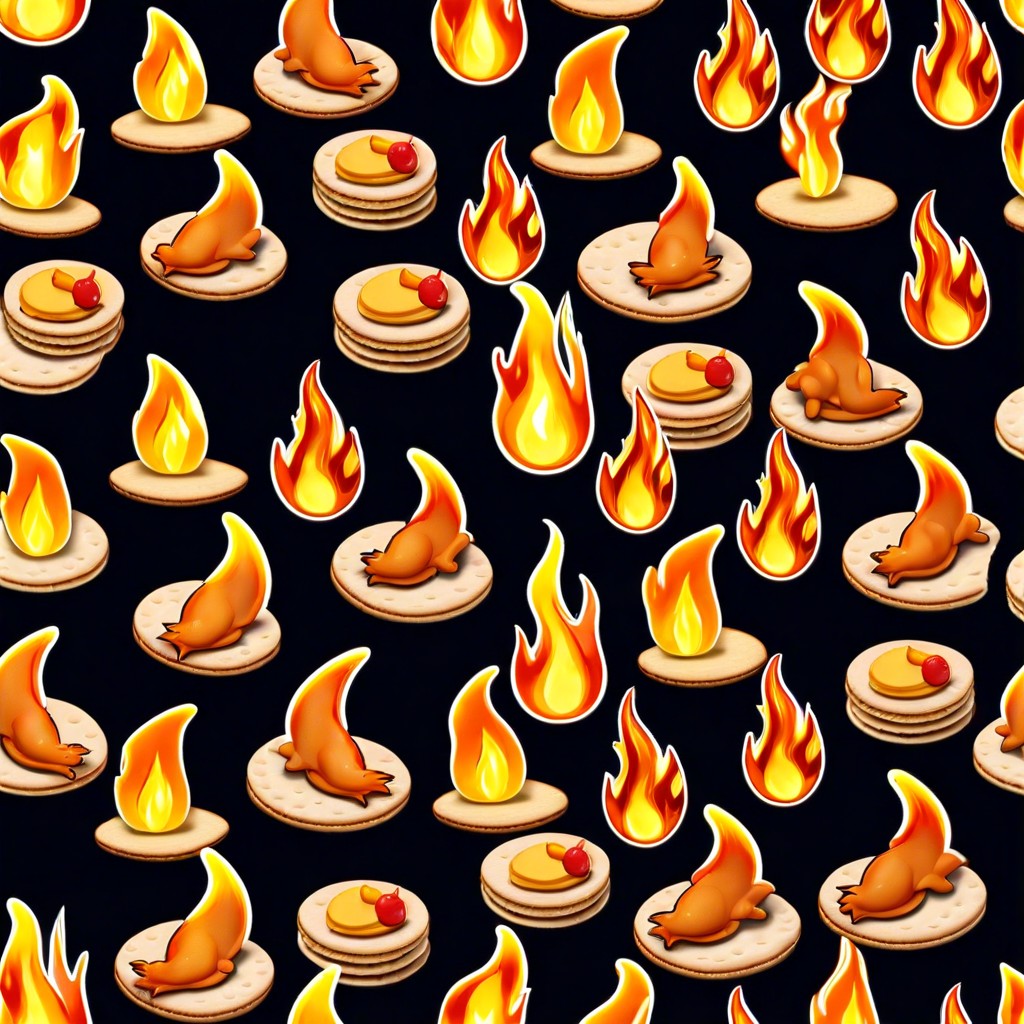 charmander cheese flames flame shaped cheese slices on crackers